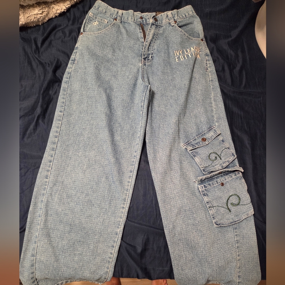 Rocawear Denim Wide Leg Jeans with Pocket Detail